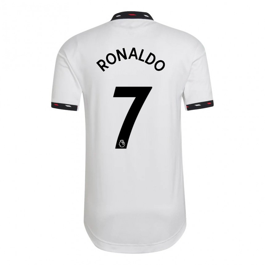 Uomo Maglia Cristiano Ronaldo #7 Bianco Kit Gara Away 2022/23 Maglietta