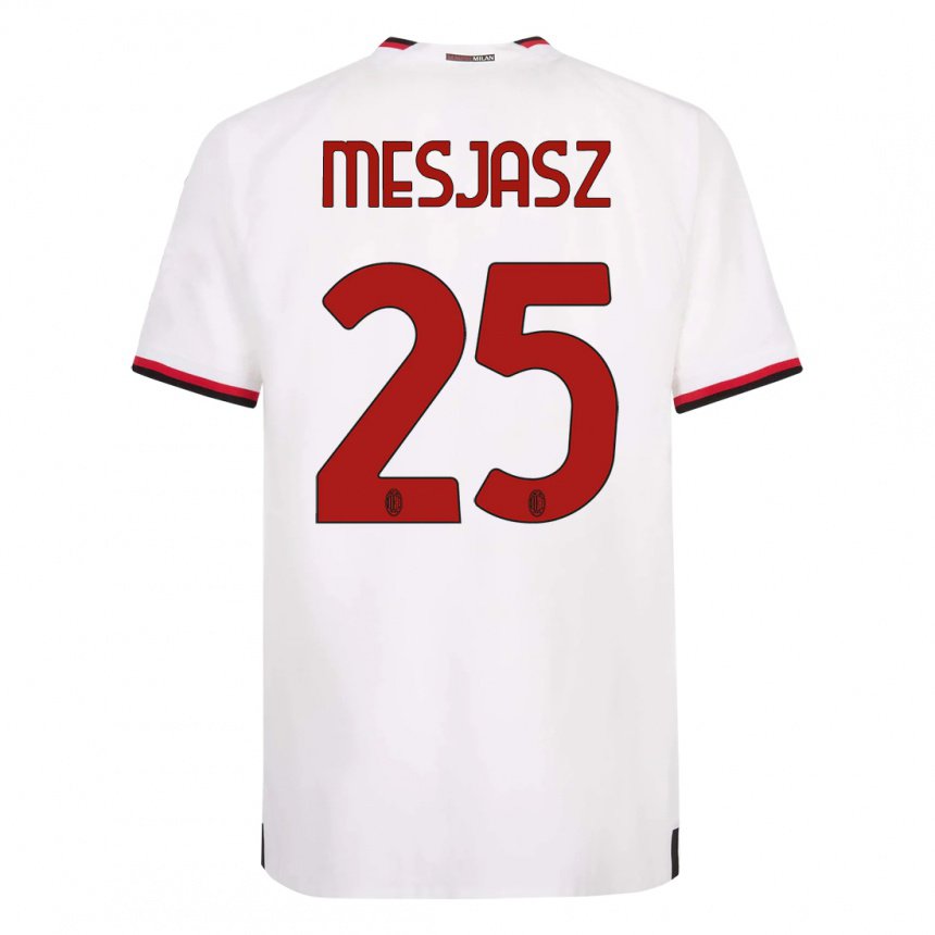 Uomo Maglia Malgorzata Mesjasz #25 Bianco Rosso Kit Gara Away 2022/23 Maglietta