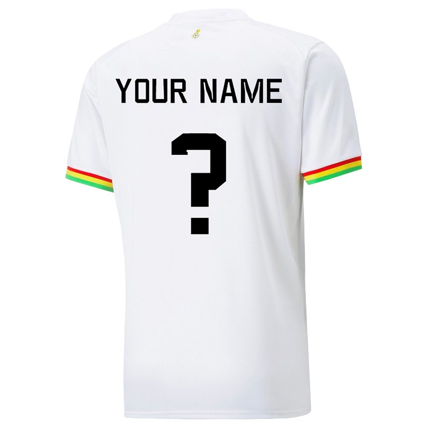 Bambino Maglia Ghana Il Tuo Nome #0 Bianco Kit Gara Home 22-24 Maglietta
