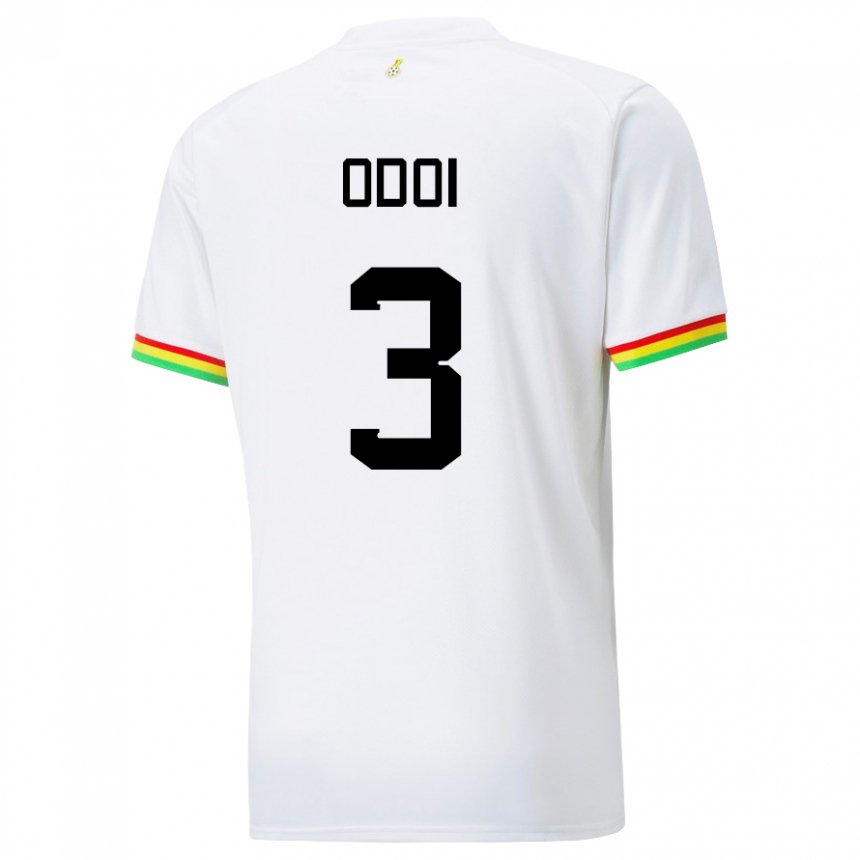 Bambino Maglia Ghana Denis Odoi #3 Bianco Kit Gara Home 22-24 Maglietta