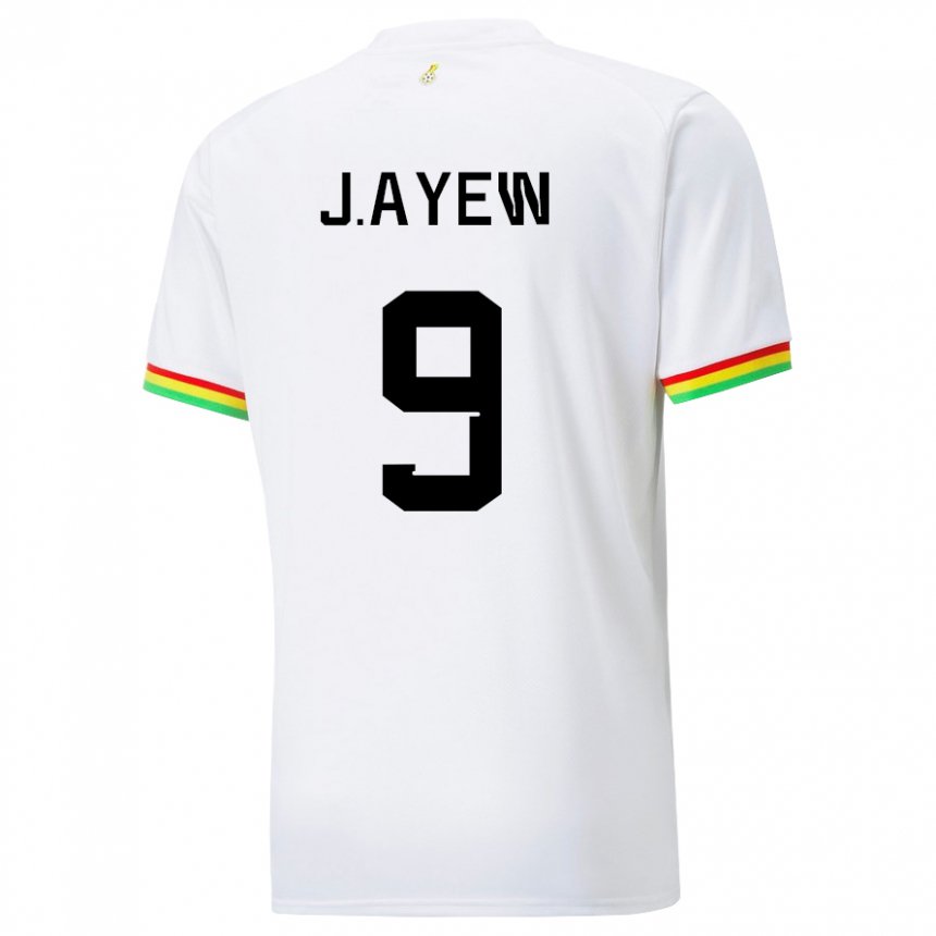 Bambino Maglia Ghana Jordan Ayew #9 Bianco Kit Gara Home 22-24 Maglietta