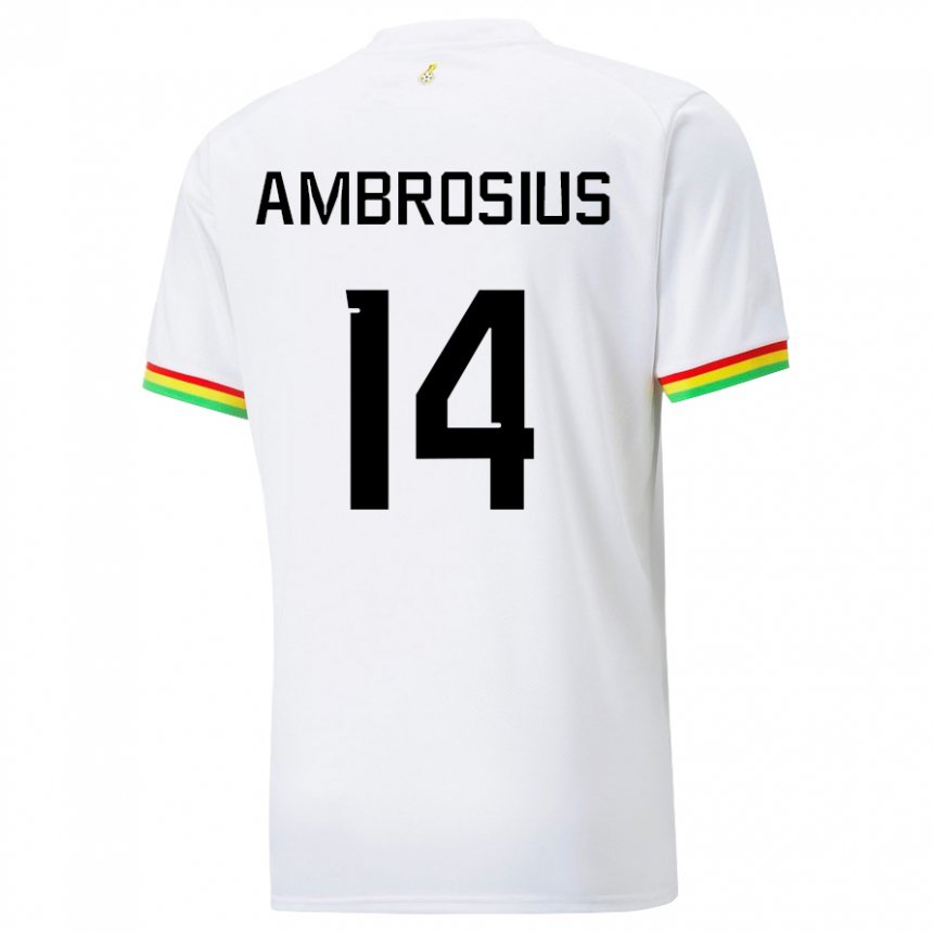 Bambino Maglia Ghana Stephan Ambrosius #14 Bianco Kit Gara Home 22-24 Maglietta