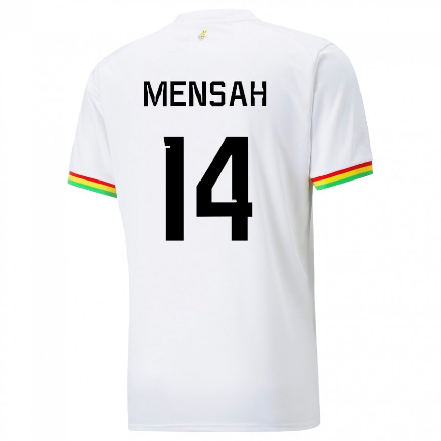 Bambino Maglia Ghana Gideon Mensah #14 Bianco Kit Gara Home 22-24 Maglietta