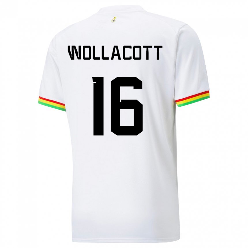 Bambino Maglia Ghana Joe Wollacott #16 Bianco Kit Gara Home 22-24 Maglietta