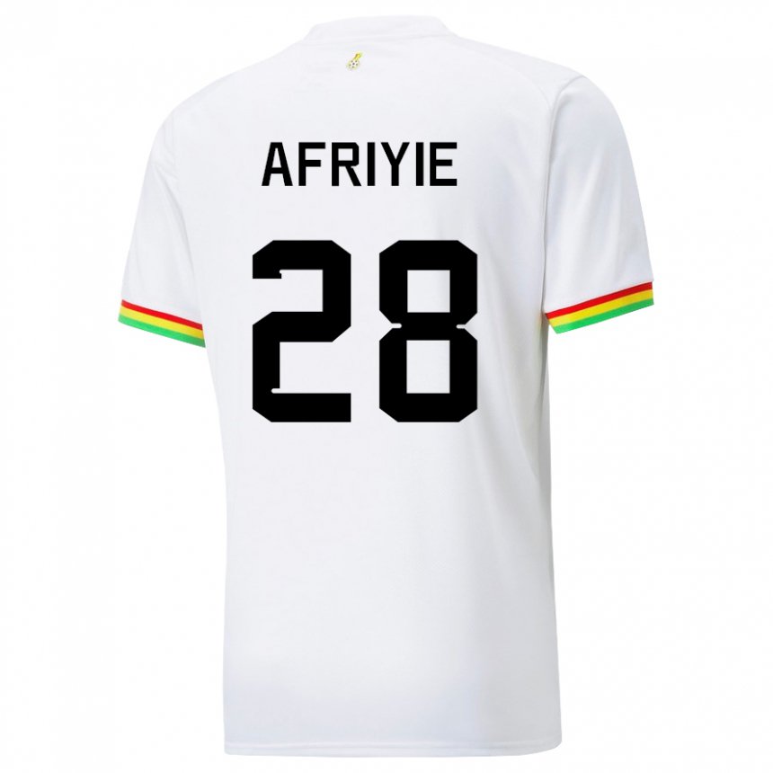 Bambino Maglia Ghana Daniel Afriyie #28 Bianco Kit Gara Home 22-24 Maglietta