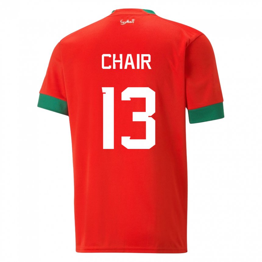Bambino Maglia Marocco Iliass Chair #13 Rosso Kit Gara Home 22-24 Maglietta