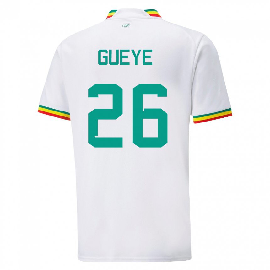 Bambino Maglia Senegal Pape Gueye #26 Bianco Kit Gara Home 22-24 Maglietta