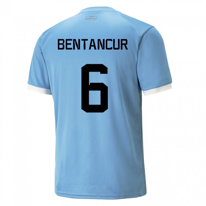 Bambino Maglia Uruguay Rodrigo Bentancur #6 Blu Kit Gara Home 22-24 Maglietta