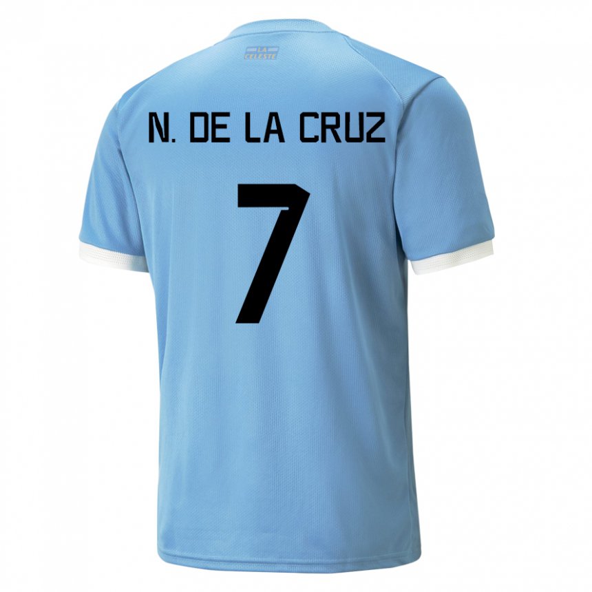 Bambino Maglia Uruguay Nicolas De La Cruz #7 Blu Kit Gara Home 22-24 Maglietta
