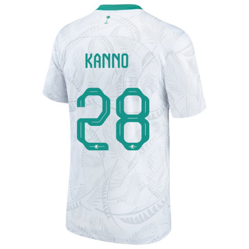 Bambino Maglia Arabia Saudita Mohamed Kanno #28 Bianco Kit Gara Home 22-24 Maglietta