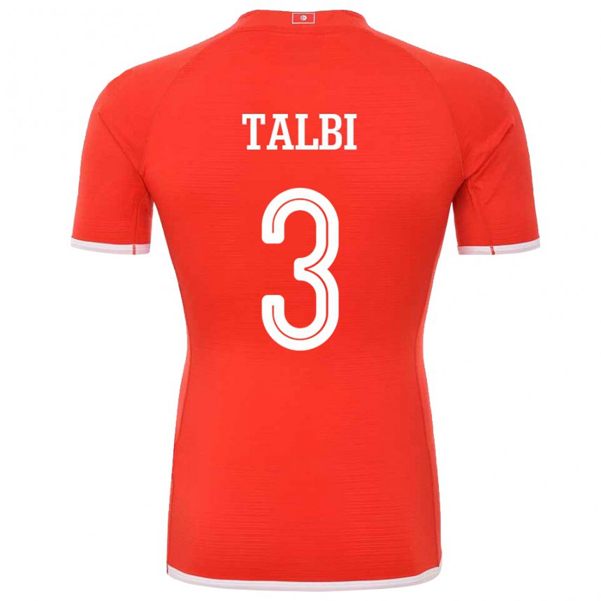 Bambino Maglia Tunisia Montassar Talbi #3 Rosso Kit Gara Home 22-24 Maglietta