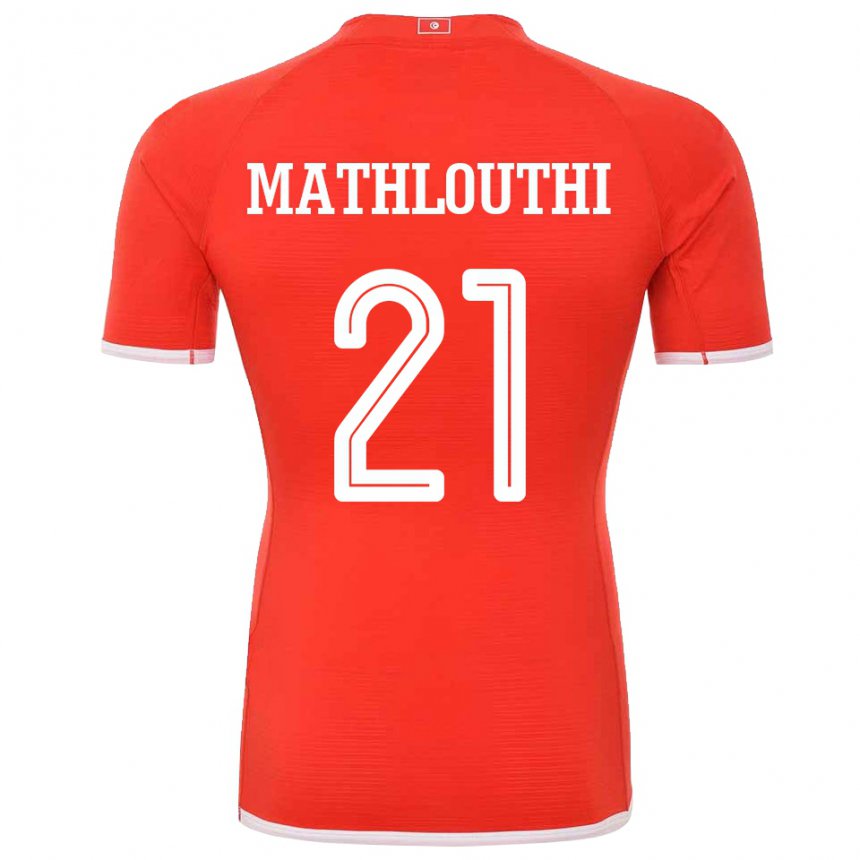 Bambino Maglia Tunisia Hamza Mathlouthi #21 Rosso Kit Gara Home 22-24 Maglietta