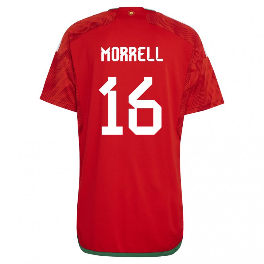 Bambino Maglia Galles Joe Morrell #16 Rosso Kit Gara Home 22-24 Maglietta