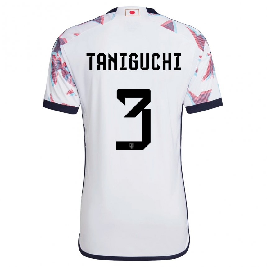 Bambino Maglia Giappone Shogo Taniguchi #3 Bianco Kit Gara Away 22-24 Maglietta
