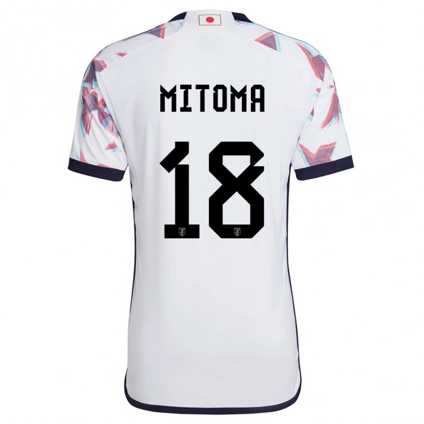 Bambino Maglia Giappone Kaoru Mitoma #18 Bianco Kit Gara Away 22-24 Maglietta