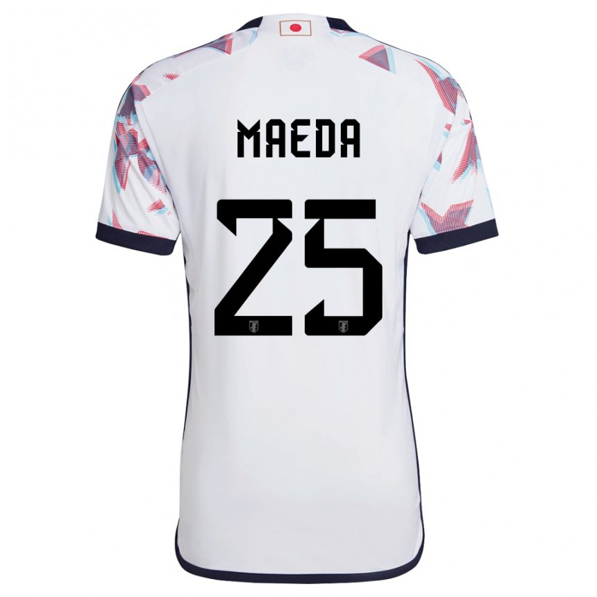 Bambino Maglia Giappone Daizen Maeda #25 Bianco Kit Gara Away 22-24 Maglietta