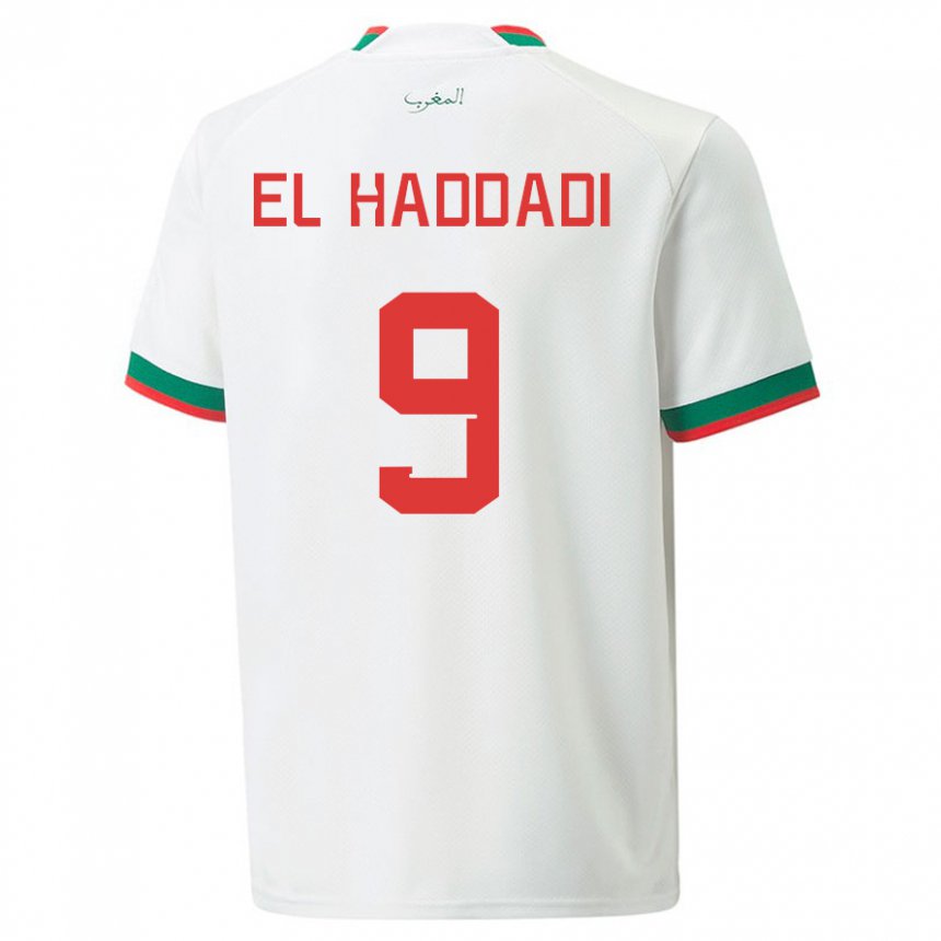 Bambino Maglia Marocco Munir El Haddadi #9 Bianco Kit Gara Away 22-24 Maglietta