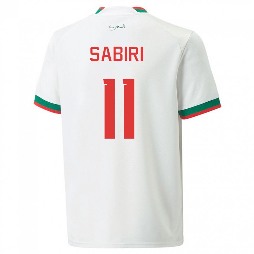 Bambino Maglia Marocco Abdelhamid Sabiri #11 Bianco Kit Gara Away 22-24 Maglietta