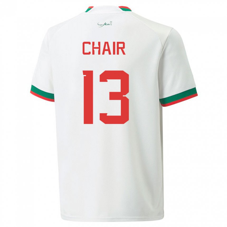 Bambino Maglia Marocco Iliass Chair #13 Bianco Kit Gara Away 22-24 Maglietta