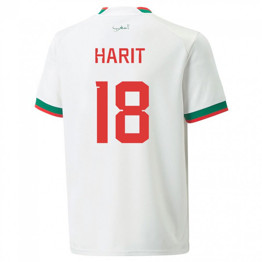 Bambino Maglia Marocco Amine Harit #18 Bianco Kit Gara Away 22-24 Maglietta
