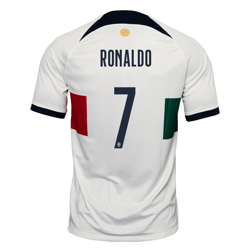 Bambino Maglia Portogallo Cristiano Ronaldo #7 Bianco Kit Gara Away 22-24  Maglietta