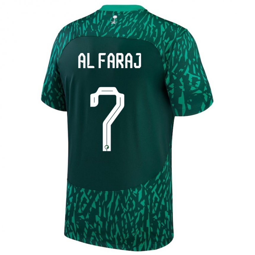 Bambino Maglia Arabia Saudita Salman Al Faraj #7 Verde Scuro Kit Gara Away 22-24 Maglietta