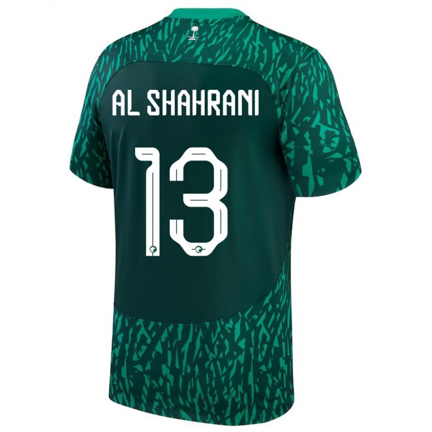 Bambino Maglia Arabia Saudita Yaseer Al Shahrani #13 Verde Scuro Kit Gara Away 22-24 Maglietta