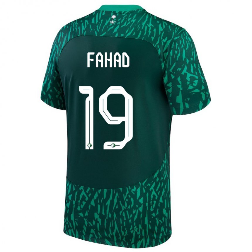 Bambino Maglia Arabia Saudita Fahad Al Muwallad #19 Verde Scuro Kit Gara Away 22-24 Maglietta