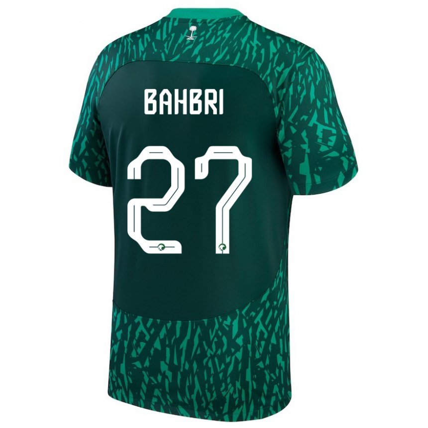 Bambino Maglia Arabia Saudita Hatan Bahbri #27 Verde Scuro Kit Gara Away 22-24 Maglietta