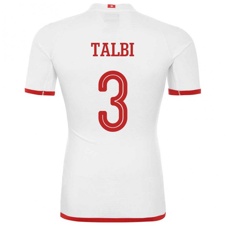 Bambino Maglia Tunisia Montassar Talbi #3 Bianco Kit Gara Away 22-24 Maglietta