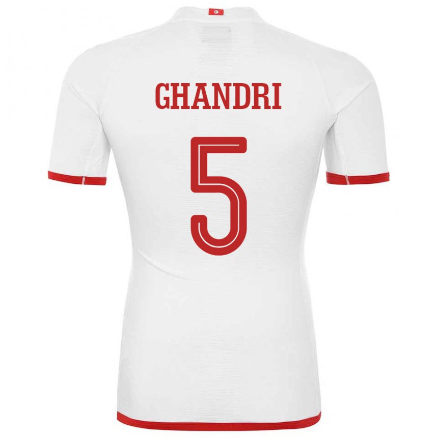 Bambino Maglia Tunisia Nader Ghandri #5 Bianco Kit Gara Away 22-24 Maglietta