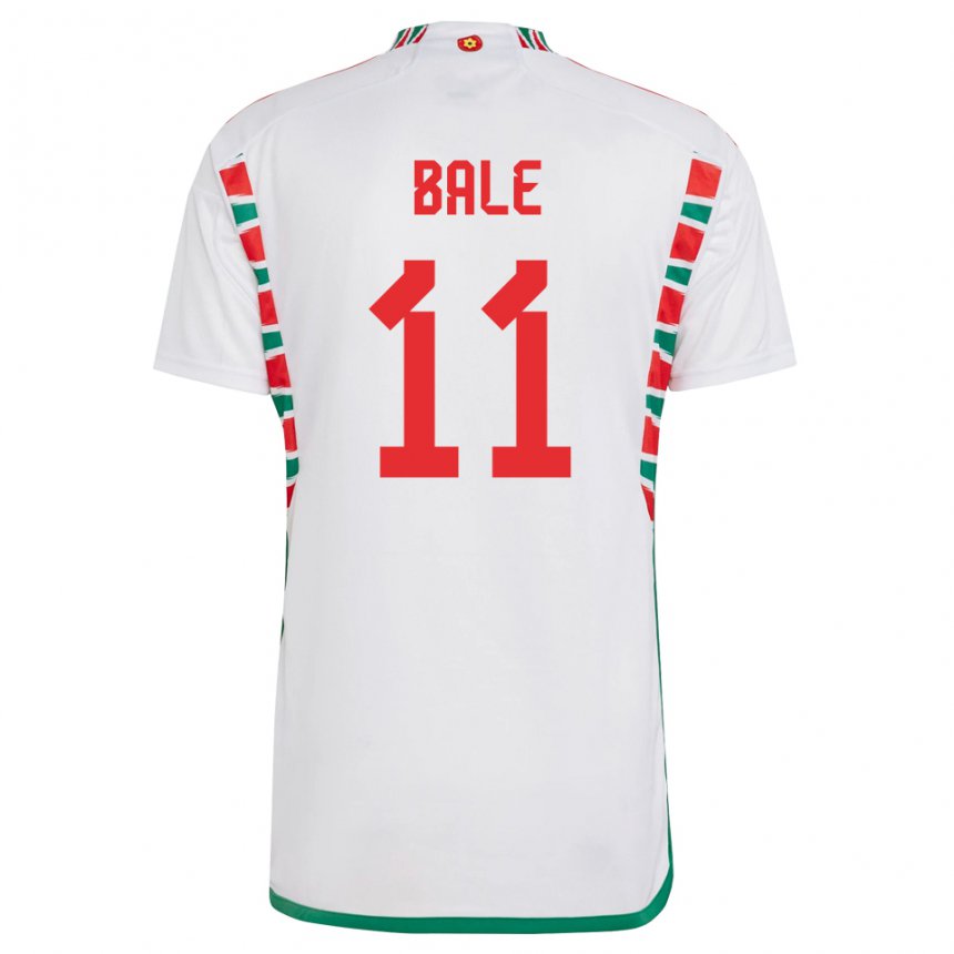 Bambino Maglia Galles Gareth Bale #11 Bianco Kit Gara Away 22-24 Maglietta