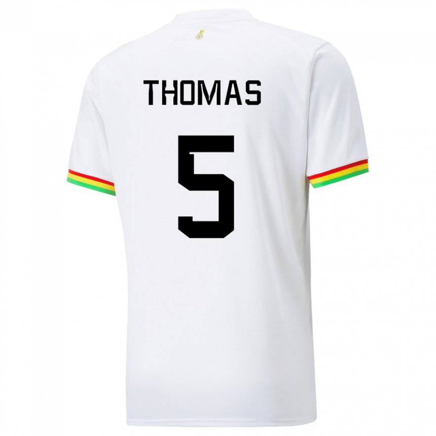 Uomo Maglia Ghana Thomas Partey #5 Bianco Kit Gara Home 22-24 Maglietta