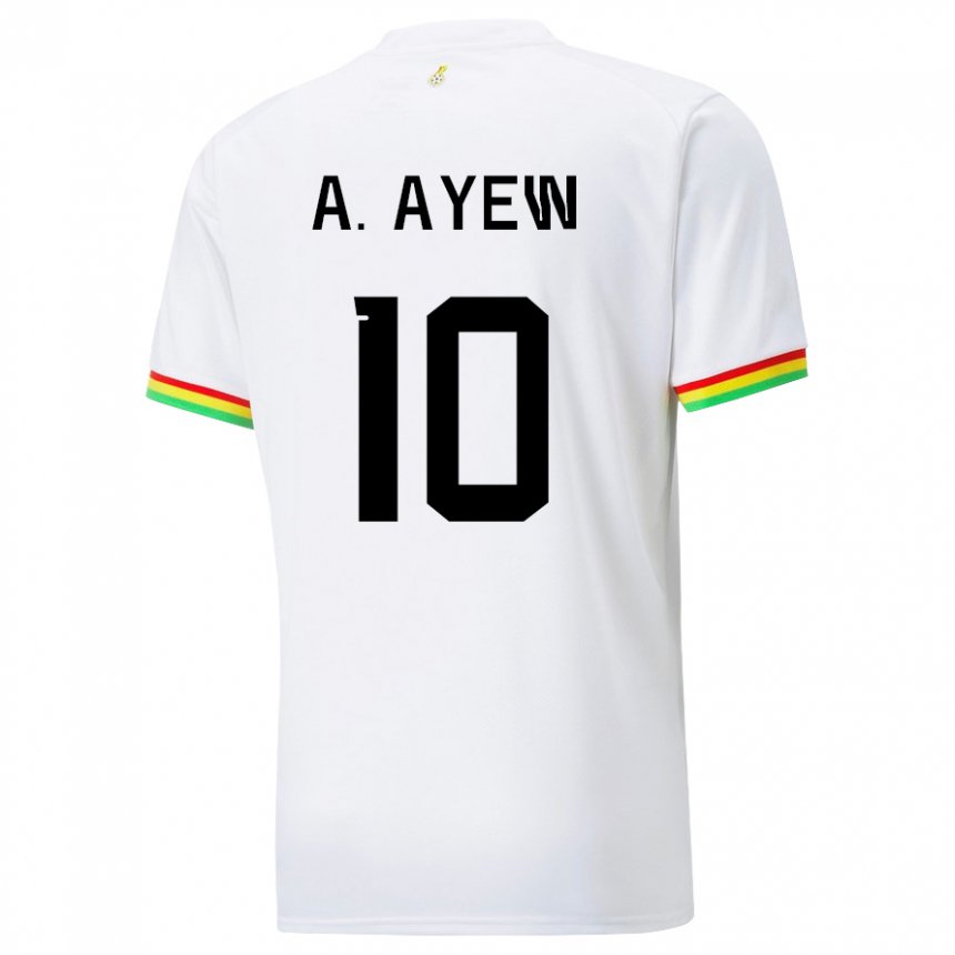 Uomo Maglia Ghana Andre Ayew #10 Bianco Kit Gara Home 22-24 Maglietta