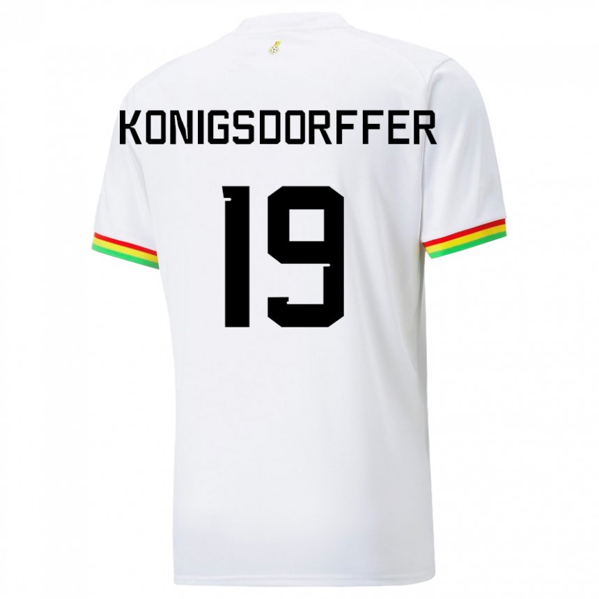 Uomo Maglia Ghana Ransford-yeboah Konigsdorffer #19 Bianco Kit Gara Home 22-24 Maglietta