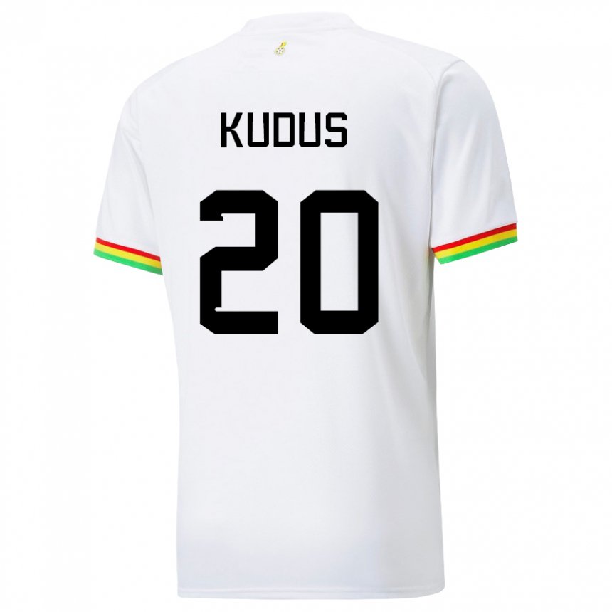 Uomo Maglia Ghana Mohammed Kudus #20 Bianco Kit Gara Home 22-24 Maglietta
