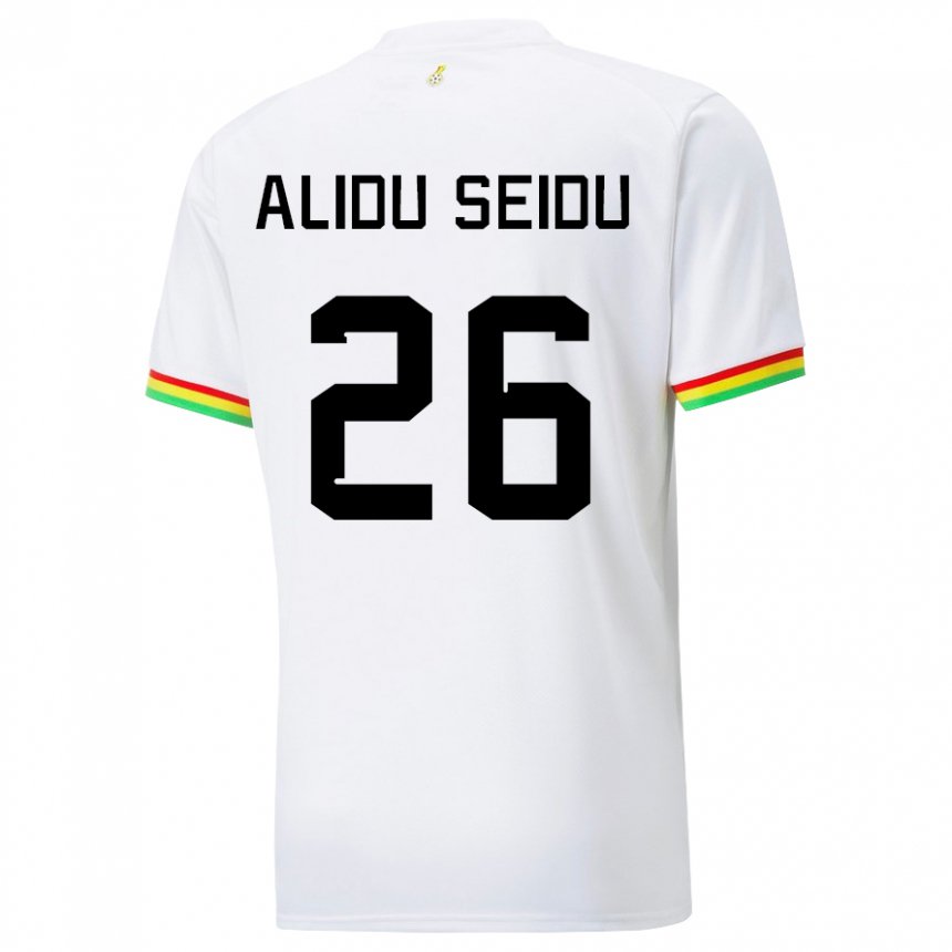 Uomo Maglia Ghana Alidu Seidu #26 Bianco Kit Gara Home 22-24 Maglietta