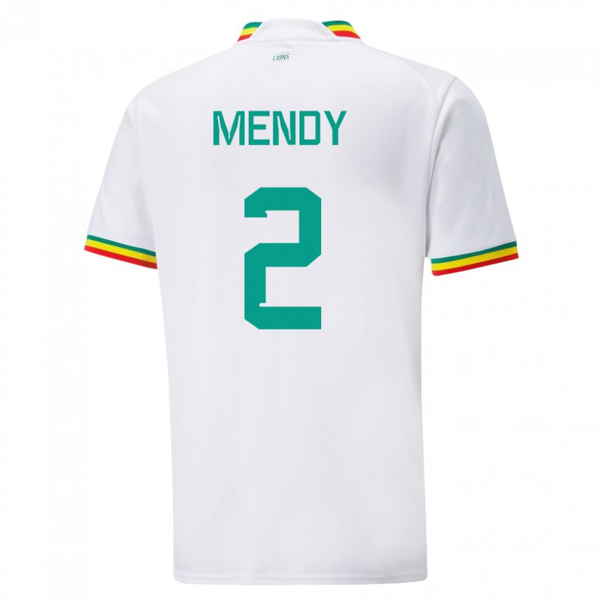 Uomo Maglia Senegal Formose Mendy #2 Bianco Kit Gara Home 22-24 Maglietta