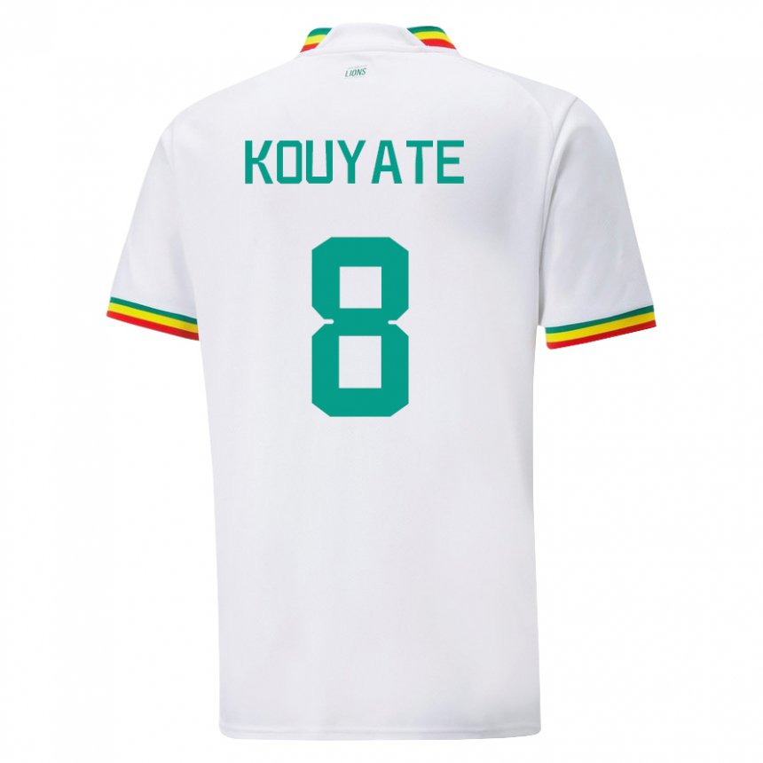 Uomo Maglia Senegal Cheikhou Kouyate #8 Bianco Kit Gara Home 22-24 Maglietta