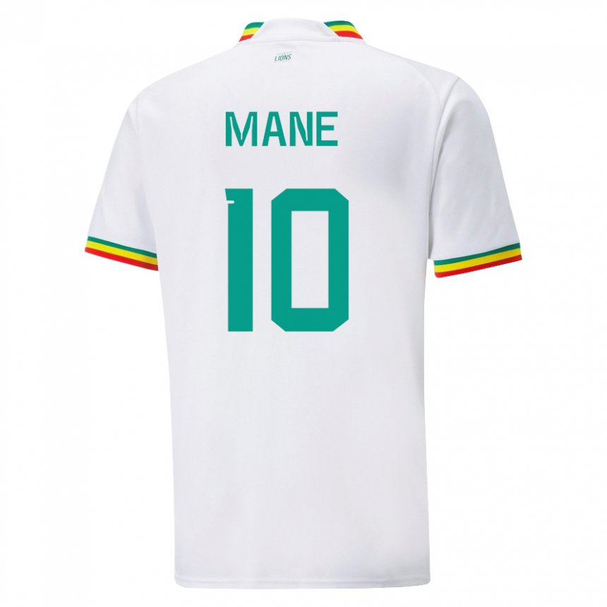 Uomo Maglia Senegal Sadio Mane #10 Bianco Kit Gara Home 22-24 Maglietta