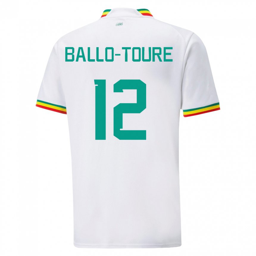Uomo Maglia Senegal Fode Ballo-toure #12 Bianco Kit Gara Home 22-24 Maglietta