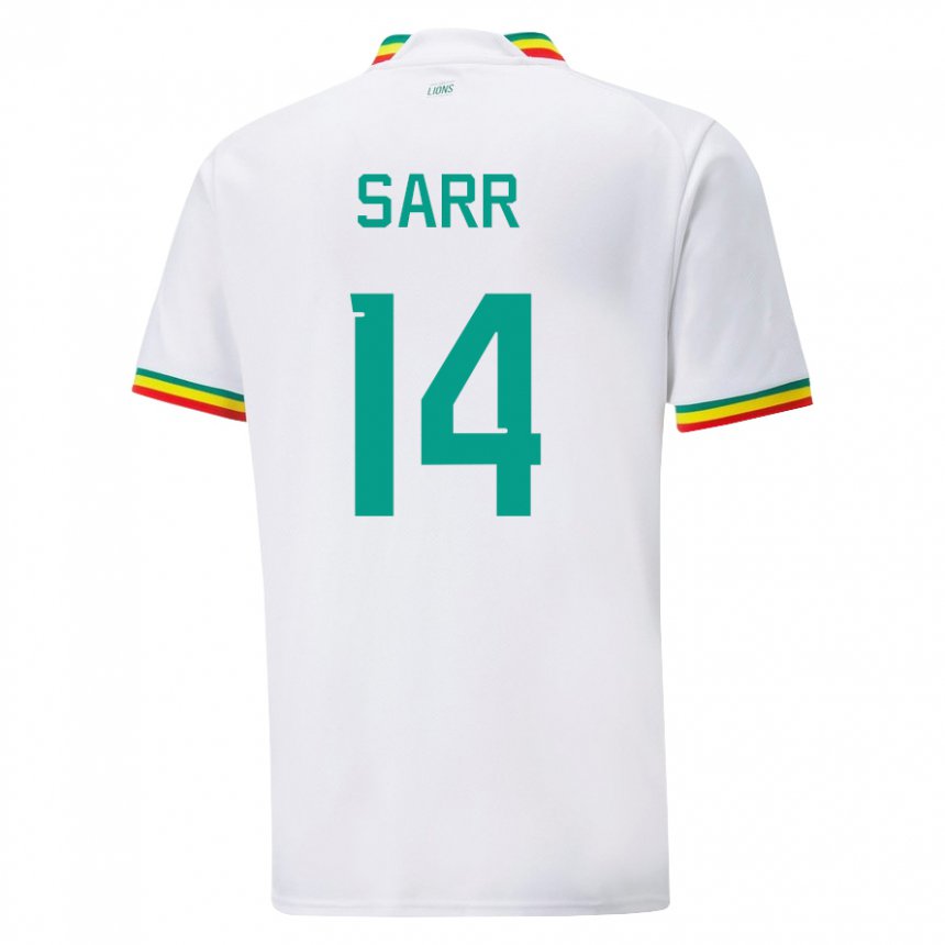 Uomo Maglia Senegal Pape Sarr #14 Bianco Kit Gara Home 22-24 Maglietta