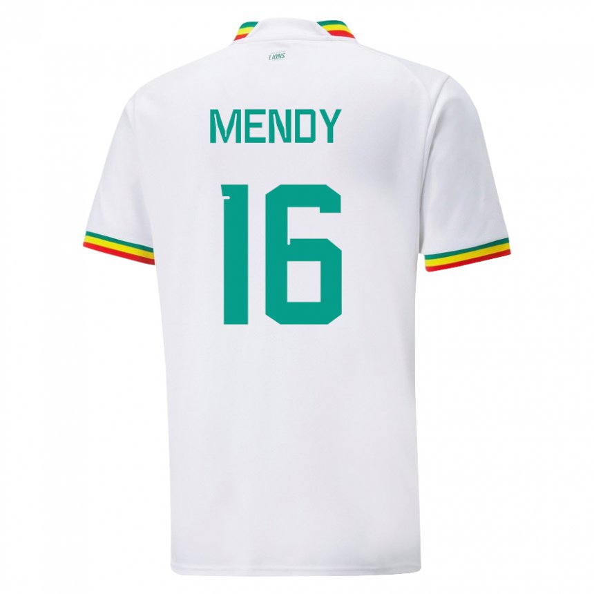 Uomo Maglia Senegal Edouard Mendy #16 Bianco Kit Gara Home 22-24 Maglietta
