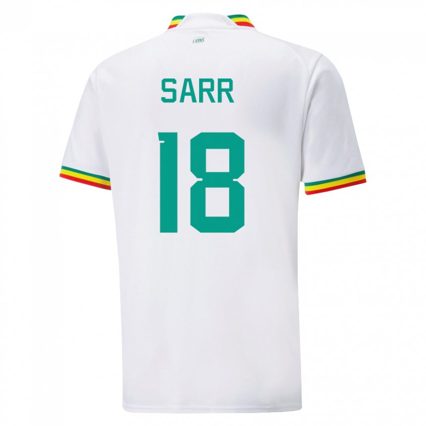 Uomo Maglia Senegal Ismaila Sarr #18 Bianco Kit Gara Home 22-24 Maglietta