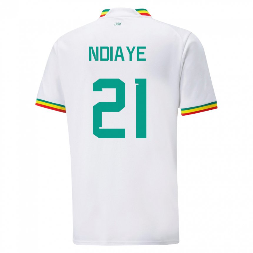 Uomo Maglia Senegal Iliman Ndiaye #21 Bianco Kit Gara Home 22-24 Maglietta