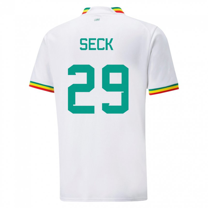 Uomo Maglia Senegal Demba Seck #29 Bianco Kit Gara Home 22-24 Maglietta