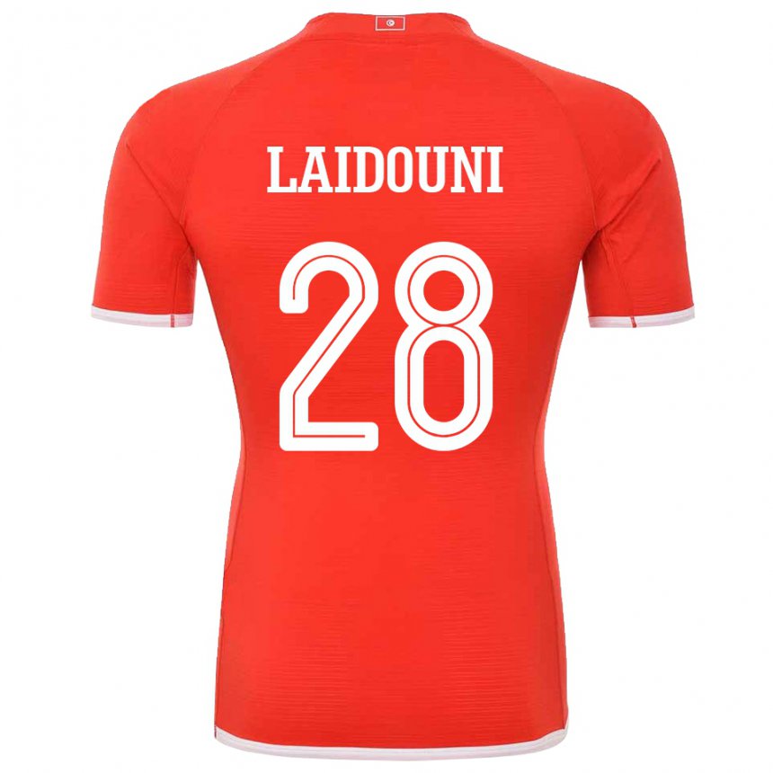 Uomo Maglia Tunisia Aissa Laidouni #28 Rosso Kit Gara Home 22-24 Maglietta