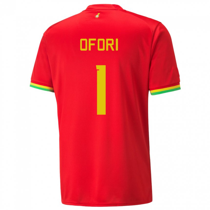 Uomo Maglia Ghana Richard Ofori #1 Rosso Kit Gara Away 22-24 Maglietta