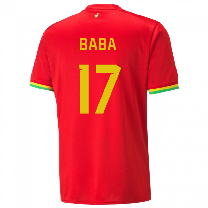 Uomo Maglia Ghana Abdul-rahman Baba #17 Rosso Kit Gara Away 22-24 Maglietta