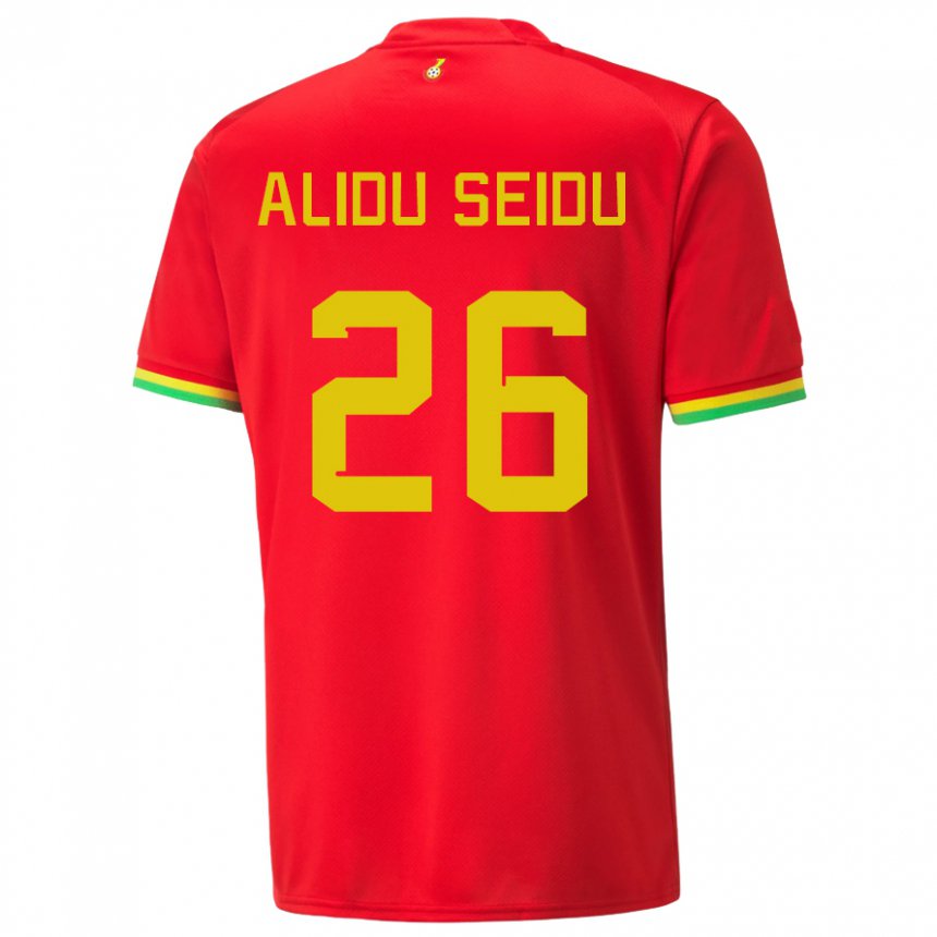 Uomo Maglia Ghana Alidu Seidu #26 Rosso Kit Gara Away 22-24 Maglietta